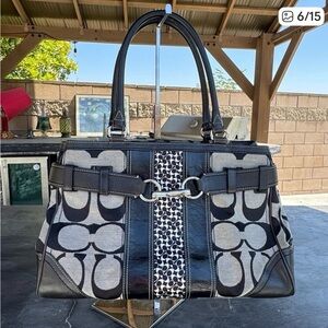 Coach Black and Gray Satchel
